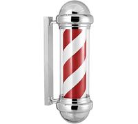 Mât De Barbier Enseigne De Poteau De Salon De Coiffure Panneau D’éclairage Rotatif Bande D’éclairage Salon De Coiffure Tenture Murale LED Downlights, Red and White, A