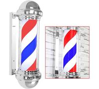 Mât De Barbier Enseigne De Poteau De Salon De Coiffure Panneau D’éclairage Rotatif Bande D’éclairage Salon De Coiffure Tenture Murale LED Downlights, Red Blue White, A