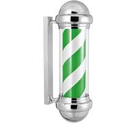 Mât De Barbier Enseigne De Poteau De Salon De Coiffure Panneau D’éclairage Rotatif Bande D’éclairage Salon De Coiffure Tenture Murale LED Downlights, Green and White