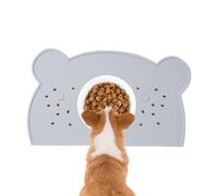 Mat de Bol pour Chien, Tapis d'eau de Chien, Mat d'alimentation du Chat avec des Bords surélevés, TAFT de Silicone Lavable Non glissé, Protecteur en Forme d'ours à l'épreuve des déversements pour Les