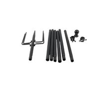 Mât de Drapeau de 10 Pieds, Construction en Fer Métallique Robuste avec Base à 5 Dents pour Décoration de Jardin Extérieur