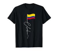 Mât de Drapeau de la Colombie - Drapeau Patriotique colombien T-Shirt Graphique avec Valeur, Homme, Noir, M