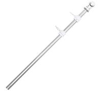 Mât de Drapeau en Acier Inoxydable à Cinq Sections Rotatives Extérieur | Surface Argentée Polie, Anneau Tournant, Structure Détachable, Fixation au Sol, pour Drapeaux Nationaux, Fêtes, Toits