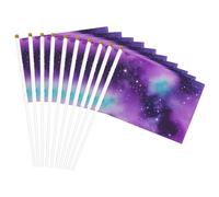 Mât de drapeau portable à imprimé galaxie magique ciel violet pour décoration d'événements polyvalents pour activités de groupe