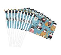 Mât de drapeau portable imprimé chat de dessin animé, décoration d'événements, utilisation polyvalente, activités de groupe