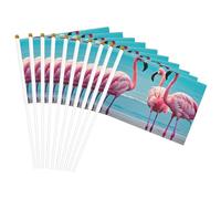 Mât de drapeau portable imprimé flamant rose pour décoration d'événements polyvalents, activités de groupe