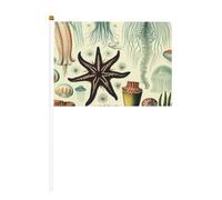 Mât de drapeau portable imprimé méduses océaniques pour décoration d'événements polyvalents, activités de groupe