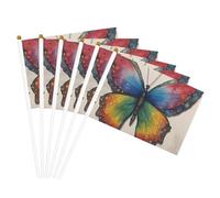 Mât de drapeau portable imprimé papillon arc-en-ciel pour décoration d'événements polyvalents, activités de groupe