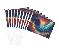 Mât de drapeau portable imprimé planète galaxie pour décoration d'événements polyvalents, activités de groupe