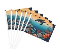 Mât de drapeau portable imprimé récif corallien - Pour décoration d'événements - Utilisation polyvalente - Activités de groupe