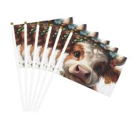 Mât de drapeau portable imprimé vache animal drapeau portable décoration événements utilisation polyvalente activités de groupe