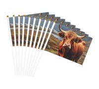 Mât de drapeau portable imprimé vache pour décoration d'événements polyvalents, activités de groupe