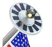 Mât de drapeau solaire super lumineux et étanche - Éclairage de nuit pour cour en bord de route - Luminosité réglable - Avec batterie rechargeable
