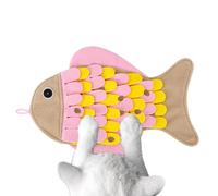 Mat de reniflement de chat - Tampon de recherche de poisson, couverture d'enrichissement pour l'alimentation pour animaux de compagnie pour les petits chiens lapins, Interactive Felt Sweled Play Rug S