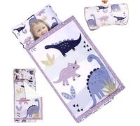 Mat de sieste pour tout-petit avec oreiller et couverture, sac de couchage anti-kick 49x20 sac en bas âge avec poignée, tapis sieste portables pour préscolaire, garderie..