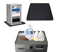 Mat de Silicone réfrigérateur, 23.6'''x23.6''x0.8 '' Empêcher Les fuites d'eau et Les dommages causés par Le Sol, sous Le Tapis de Machine à Laver pour Les réfrigérateurs de (Noir)