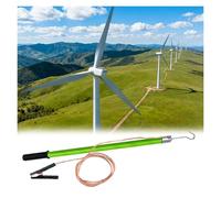 Mât de travail portable, tige de décharge isolée époxy avec fil de cuivre et crochet, dispositif de sécurité électrique (vert, 10 kV - 39,4 in/1 m (1 segment))