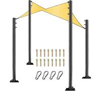Mât de voile d'ombrage amélioré de 2,7 m pour extérieur - Kit de poteaux en métal robuste pour extérieur, terrasse, jardin, aire de jeux, arrière-cour
