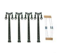 Mât en Treillis Échelle N Lumière Blanche pour 3v Mât en Treillis | Structure réaliste, lumière froide pour 3v, résistant, pour diorama gare route, détail précis