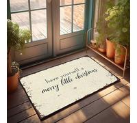 Mat In House Paillasson avec inscription « Have Yourself A Merry Little Christmas » - Décoration de porte d'entrée (65 x 90 cm)