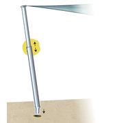 GARD & ROCK - Mât pour Voile d'ombrage, télescopique en Aluminium - Multi-terrains à insérer sur Les Bases d'ancrage - Fixation Amovible et sans encombrement
