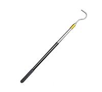 Mât Télescopique de 150 cm avec Crochet pour Tube Dauvent Ouvre-auvent - Tige de Traction pour Ouvre-auvent Crochet Serpent Piège à Reptiles en Acier Inoxydable Crochet Serpent Rétractable