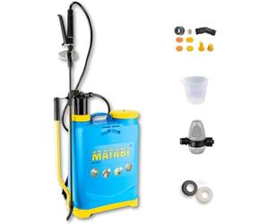 Matabi Super Green 16 - Pulvérisateur de Jardin 16L -Régulateur de pressión | Pulvérisateur de Jardin avec 4 busses, tuyau 1,3 m, lance fibre de verre, sac à dos, mélangeur et doseur