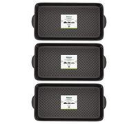 Matace Lot de 3 Plateaux de Coffre 100% Caoutchouc pour entrée - Plateaux à Chaussures résistants à l'eau - Tapis en Caoutchouc Naturel pour Chaussures, Bottes, Animaux de Compagnie, Utilisation en
