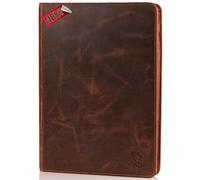 Matador - « Barcelona » - Porte-documents en cuir véritable - Avec fermeture Éclair et poche pour tablette - Format A4 - Marron vieilli