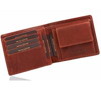 MATADOR Horizontal Portefeuille Homme en Cuir Véritable|Porte-Monnaie avec Blocage RFID/NFC|2 Compartiment à Billets| Classique Porte Feuille Grande Poche à Monnaie avec Boîte Cadeau | Vintage Marron