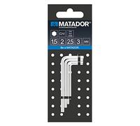 Matador Jeu De Clés Mâles Coudées Pour Vis À 6 Pans Courte 1,5/2/2,5/3 Mm 0440 9040