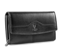 MATADOR Lima - Grand portefeuille pour femme avec emballage cadeau élégant - Portefeuille pour femme en cuir avec protection RFID - Portefeuille de luxe pour femme, Nappa noir., Classique