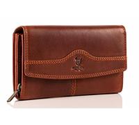 MATADOR Lima - Grand portefeuille pour femme avec emballage cadeau élégant - Portefeuille pour femme en cuir avec protection RFID - Portefeuille de luxe pour femme, Marron vintage., 18 x 9.5 x 3 CM
