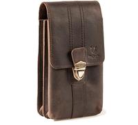 MATADOR Malaga XL - Sac banane en cuir pour homme - Spacieux avec double compartiment - Élégant pour smartphone jusqu'à 7,5" - Marron foncé, xl