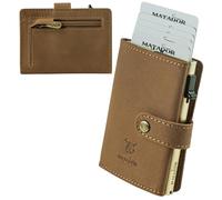 MATADOR Miami Slim Wallet - Étui pour cartes de crédit en cuir avec porte-cartes pop-up - Avec protection RFID et compartiment à monnaie - Mini portefeuille - Petit portefeuille pour homme avec boîte