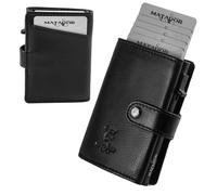 MATADOR Miami Slim Wallet - Étui pour cartes de crédit en cuir avec porte-cartes pop-up - Avec protection RFID et compartiment à monnaie - Mini portefeuille - Petit portefeuille pour homme avec boîte