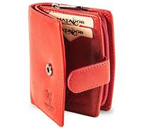 MATADOR Petit Porte Monnaie Cuir #Valence Mini avec Noble Boîte Cadeau, Portefeuille Femme de Luxe avec RFID, Petit Portefeuille avec de Nombreux Compartiments à Cartes Rouge