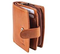 MATADOR Petit Porte Monnaie Femme Cuir #Valence Mini avec Noble Boîte Cadeau, Porte Monnaie Femme de Luxe avec RFID, Mini Portefeuille avec de Nombreux Compartiments à Cartes, Marron Vintage