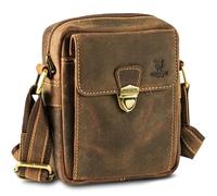 MATADOR Petit sac à bandoulière compact en cuir véritable pour homme et femme Sac de loisirs Sac de vacances, Marron chasseur