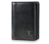 MATADOR Porte Carte Homme Cuir #Porto avec élégante Boîte Cadeau, Luxe Porte Carte RFID, Portefeuilles et Porte-Cartes avec de Nombreux Compartiments à Cartes en Noir Nappa