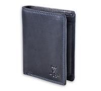 MATADOR Porte Carte Homme Cuir #Vigo avec élégante Boîte Cadeau, Luxe Portefeuille RFID Homme, Porte-Feuille avec de Nombreux Compartiments à Cartes en Bleu Marine