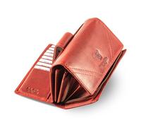 MATADOR Porte Feuille pour Femme Cuir #LISBONNE avec Noble Boîte Cadeau, Portefeuilles et Porte-Cartes de Luxe avec RFID, Grand Portefeuille Femme avec de Nombreux Compartiments à Cartes, Rouge