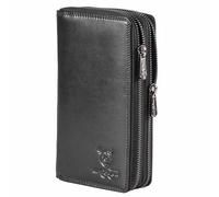 MATADOR Porte Monnaie Femme Cuir Madrid avec élégante Boîte Cadeau, Portefeuille Noir Femme de Luxe avec Blocage RFID, Portefeuille Grand Format avec de Nombreux Compartiments à Cartes