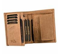 MATADOR Porte Monnaie Homme Cuir #Vigo avec élégante Boîte Cadeau, Luxe Porte Carte Homme RFID, Grand Portefeuill avec de Nombreux Compartiments à Cartes en Marron Clair