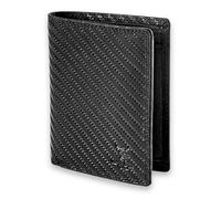 MATADOR Porte Monnaie Homme Cuir #Vigo avec élégante Boîte Cadeau, Luxe Porte Carte RFID, Portefeuille Homme Cuir Veritable avec de Nombreux Compartiments à Cartes en Noir Carbone