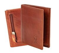 MATADOR Portefeuille Chicago fin petit avec compartiment à pièces et protection RFID Porte-cartes pour homme Portefeuille en cuir véritable Porte-cartes mini avec boîte cadeau incluse, marron vintage
