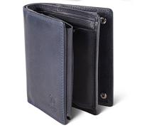 MATADOR Portefeuille Cuir Homme #Toronto avec Noble Boîte Cadeau, Luxe RFID Porte Carte, Porte Monnaie Carte avec de Nombreux Compartiments à Cartes en Bleu Marine