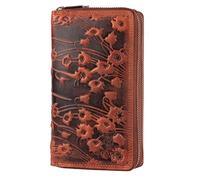 MATADOR Portefeuille Femme Cuir Madrid avec élégante Boîte Cadeau, Portefeuille Femme Marron de Luxe avec RFID, Portefeuille Grand Format avec de Nombreux Compartiments à Cartes