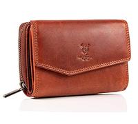 MATADOR Portefeuille Femme Cuir Véritable Grand Format | Porte Feuille Femme avec Grande Porte Monnaie Zippé et Boîte Cadeau | Porte Chequier Femme avec Protection RFID certifiée TÜV | Vintage Marron