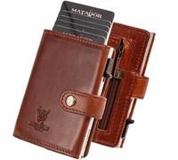MATADOR Portefeuille fin Miami - Porte-cartes en cuir avec porte-cartes pop-up - avec protection RFID et compartiment à pièces - Mini portefeuille - Petit portefeuille pour homme avec boîte cadeau